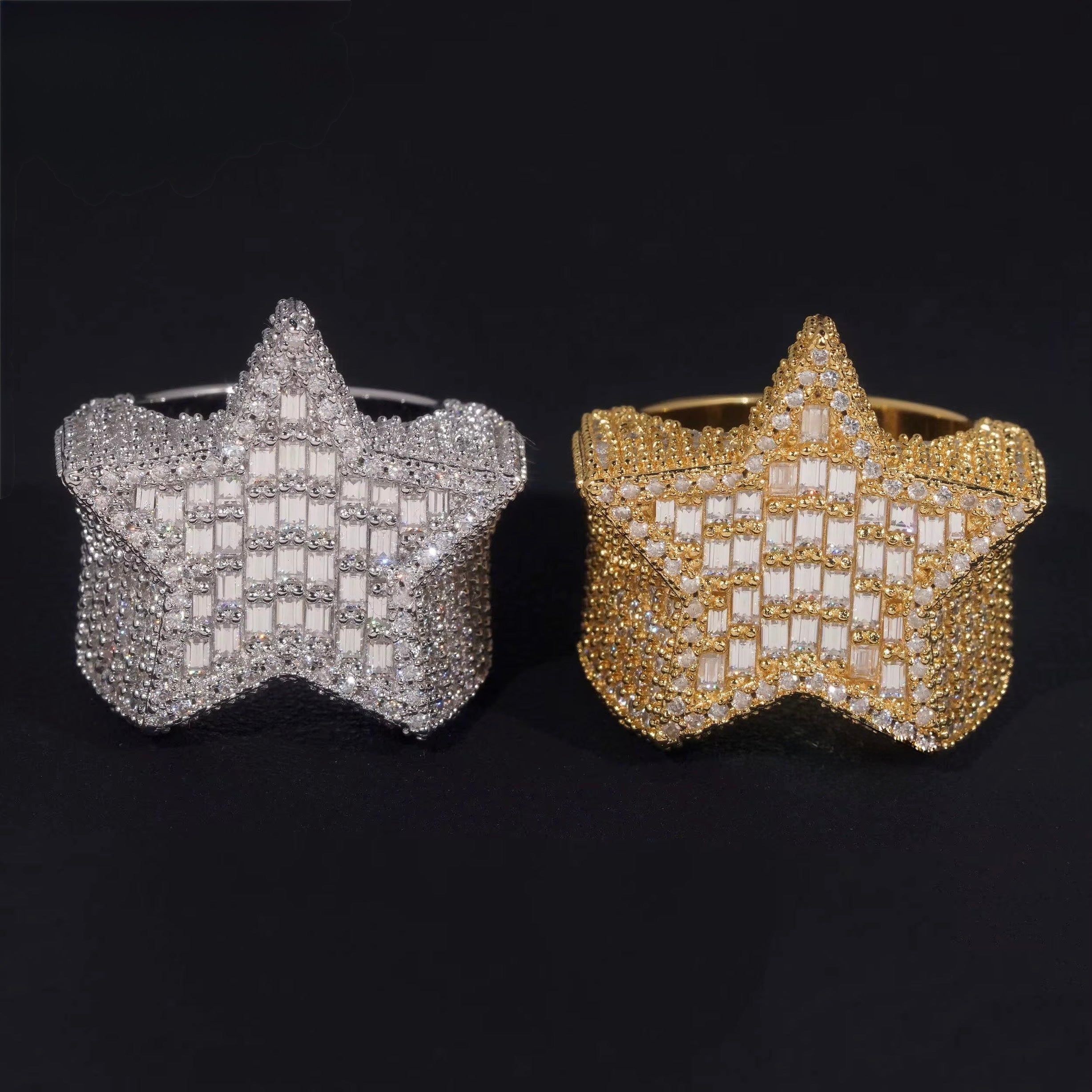 Moissanite star rings