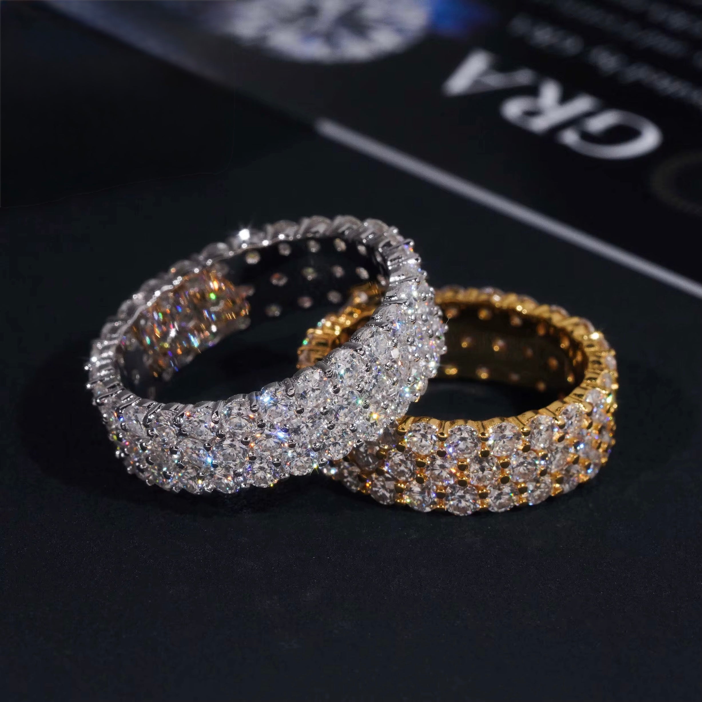 Honeycomb set eternity ring