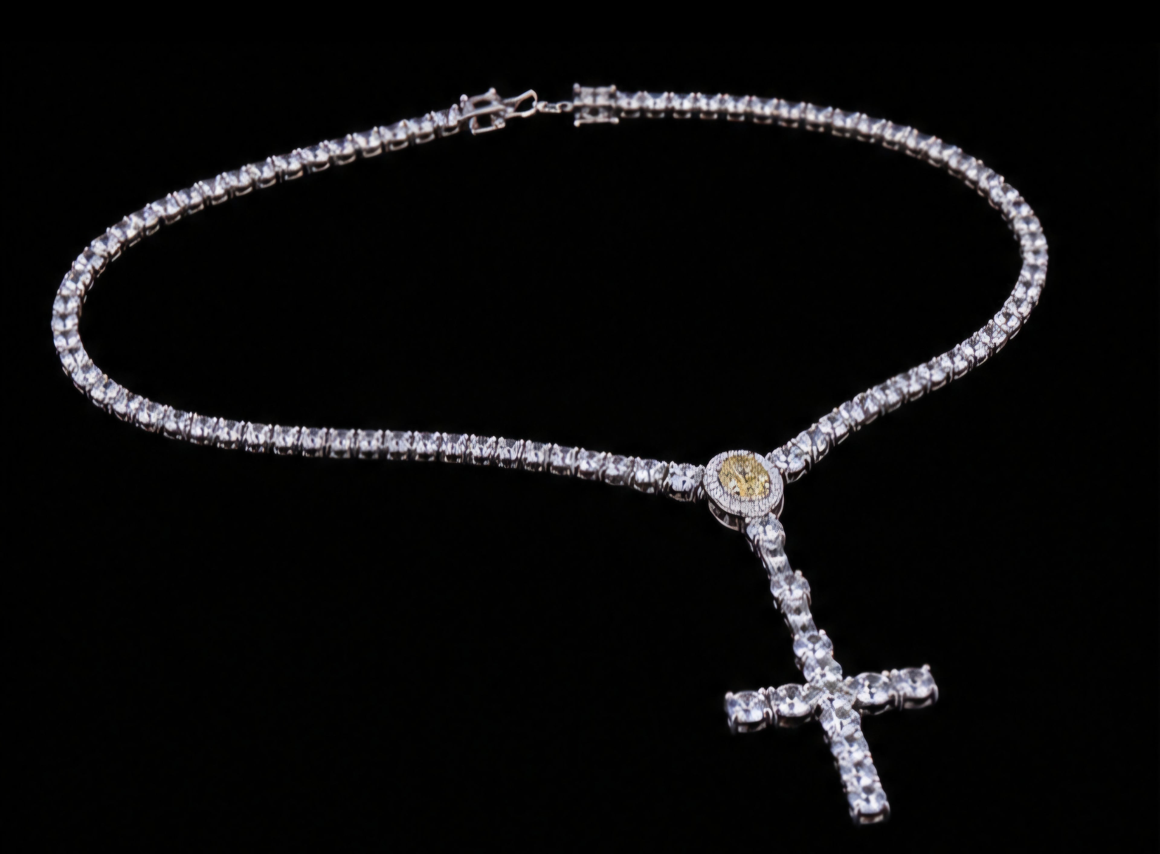6mm Tennis chain with Crucifix Pendant