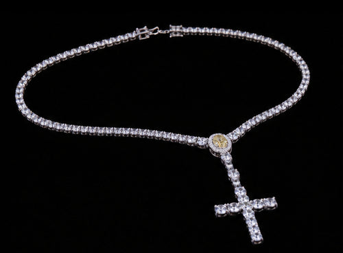 6mm Tennis chain with Crucifix Pendant