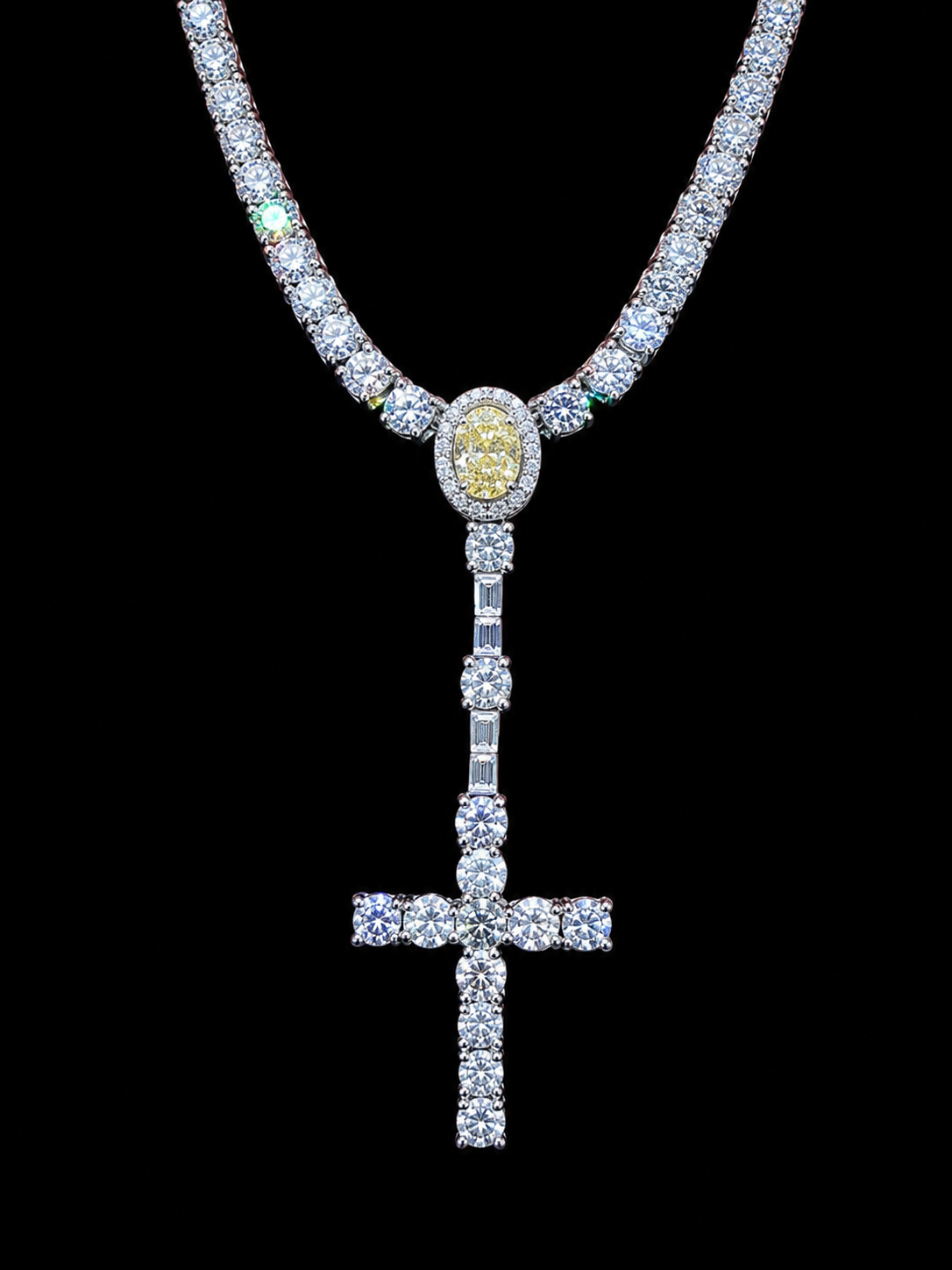 6mm Tennis chain with Crucifix Pendant