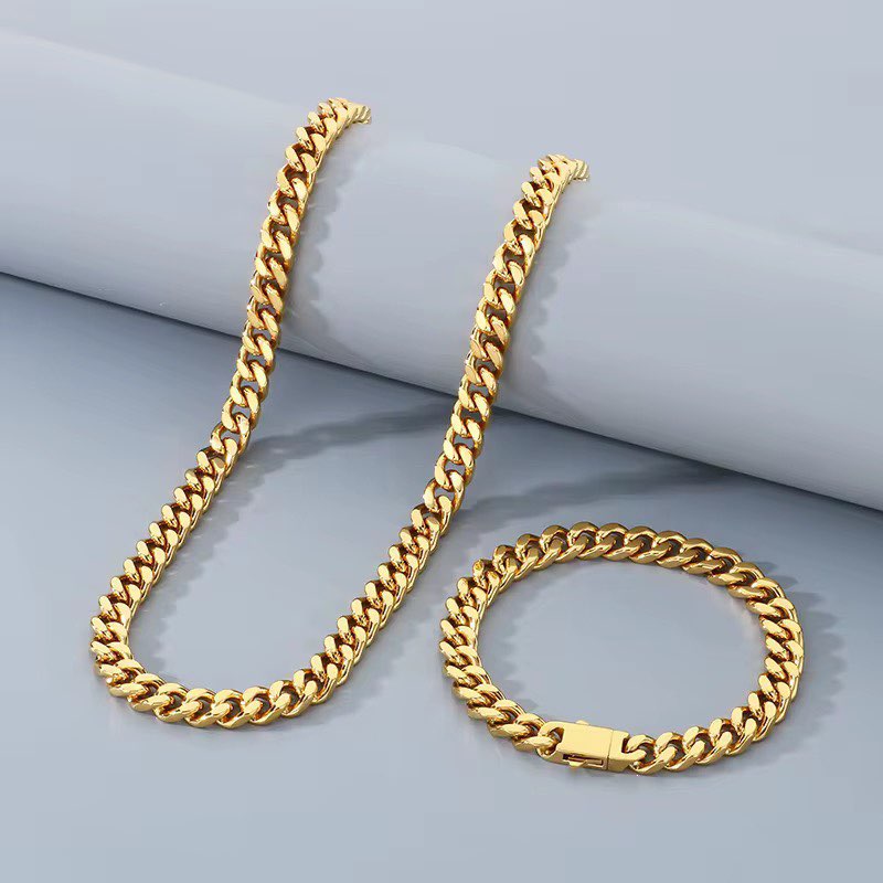 STEELIX Cuban Bracelet and chain set