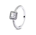Square stone ring 925 silver