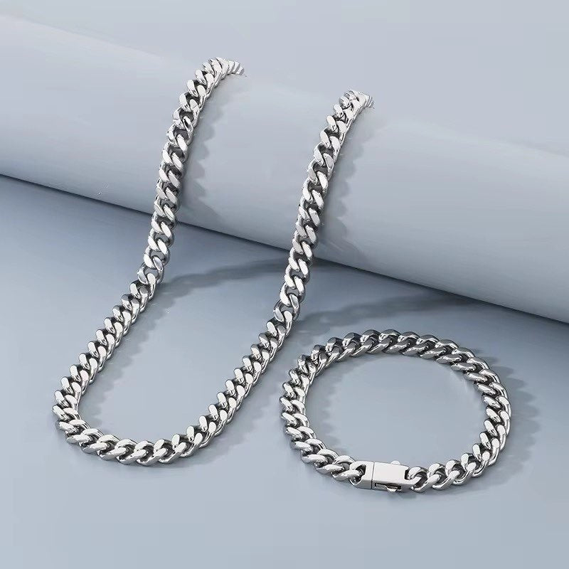 STEELIX Cuban Bracelet and chain set