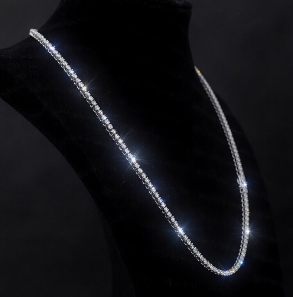 Tennis style 3mm 20inch Moisannite chain