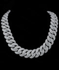 Cuban style, 4 row set, 22mm, 20inch, Moisannite Chain