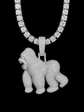 BIG GORILLA Pendant 925 silver and Moisannite